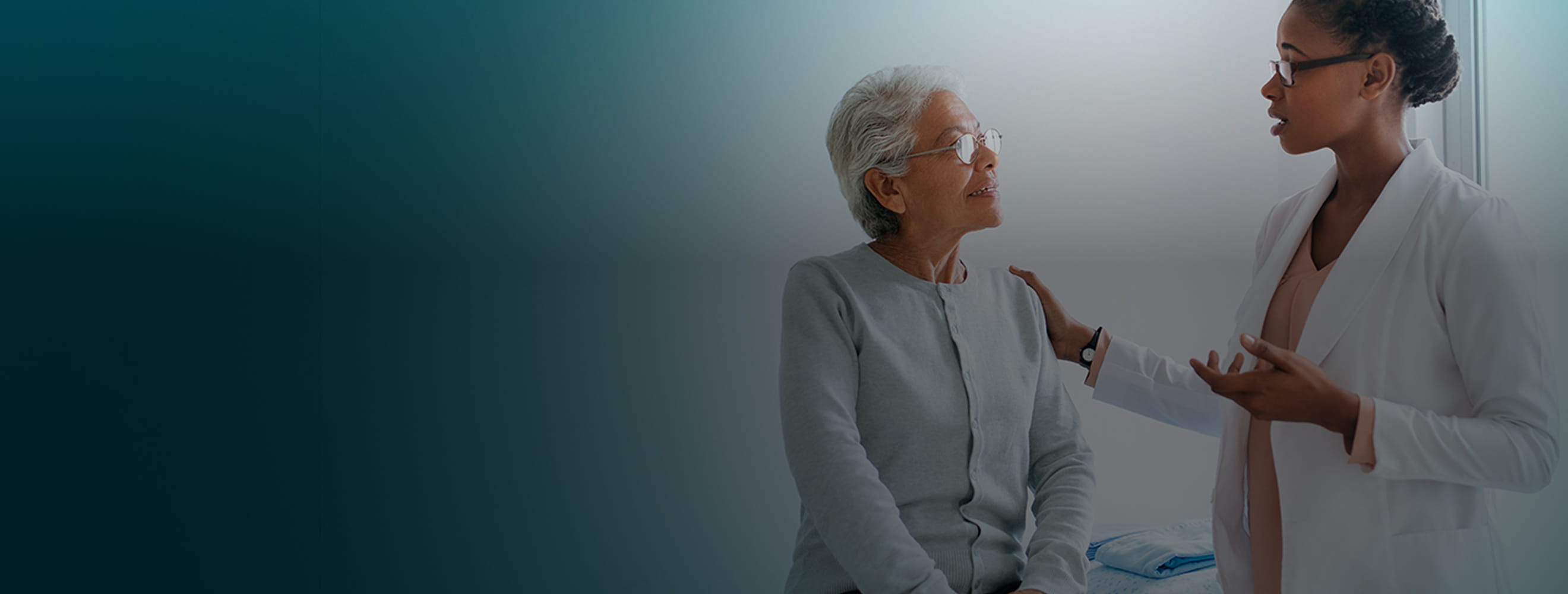A senior woman having a conversation with her doctor