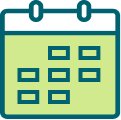 Illustrated icon of a calendar
